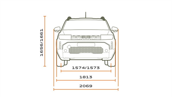Димензии на возилото - Dacia Duster