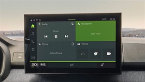 Поглед на мултимедијалниот екран во Dacia Sandero.