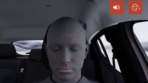 Dacia Sandero Stepway прикажан во симулација на возење со систем што препознава замор на возачот.