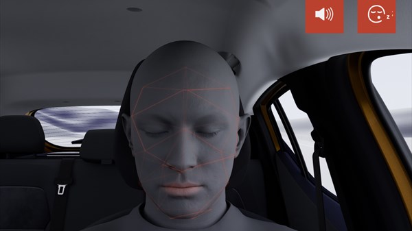 Dacia Sandero Stepway прикажан во симулација на возење со систем што го детектира заморот на возачот.