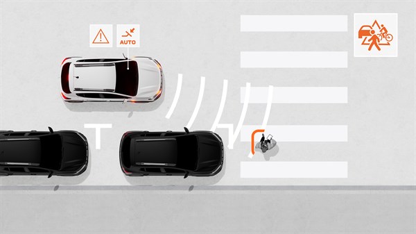 Sandero Stepway - Напреден автоматски систем за сопирање за итни случаи (AEBS) со препознавање на пешаци и велосипедисти
